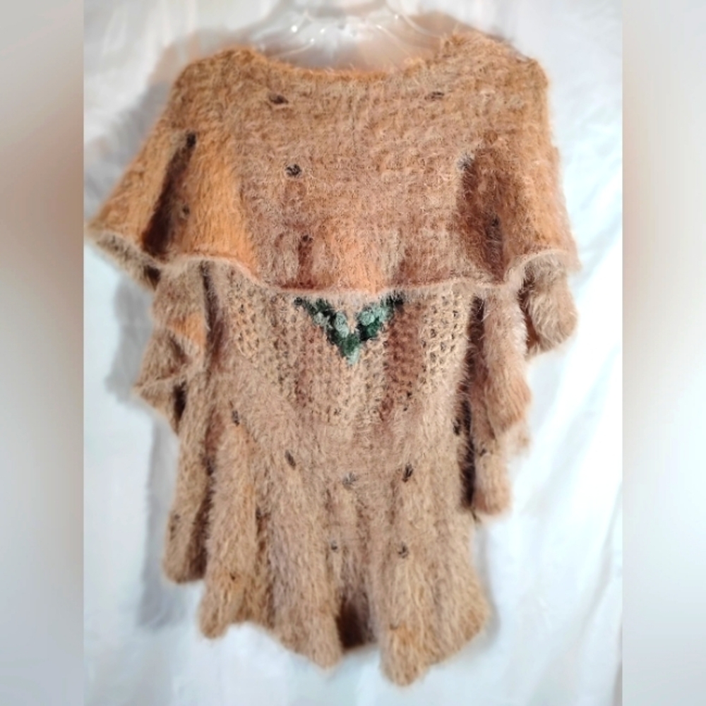 Vintage soho chick hand embroidery Mohair vest shabby boho retro hipster - Picture 7 of 12